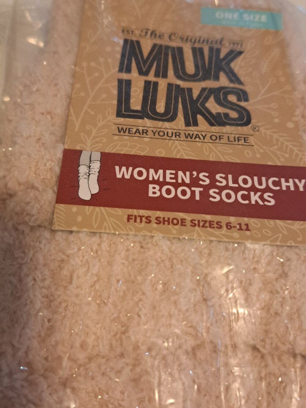 MUK LUKS WOMENS SLOUCHY BOOT SOCKS IN THE SHADE ROSY DAWN